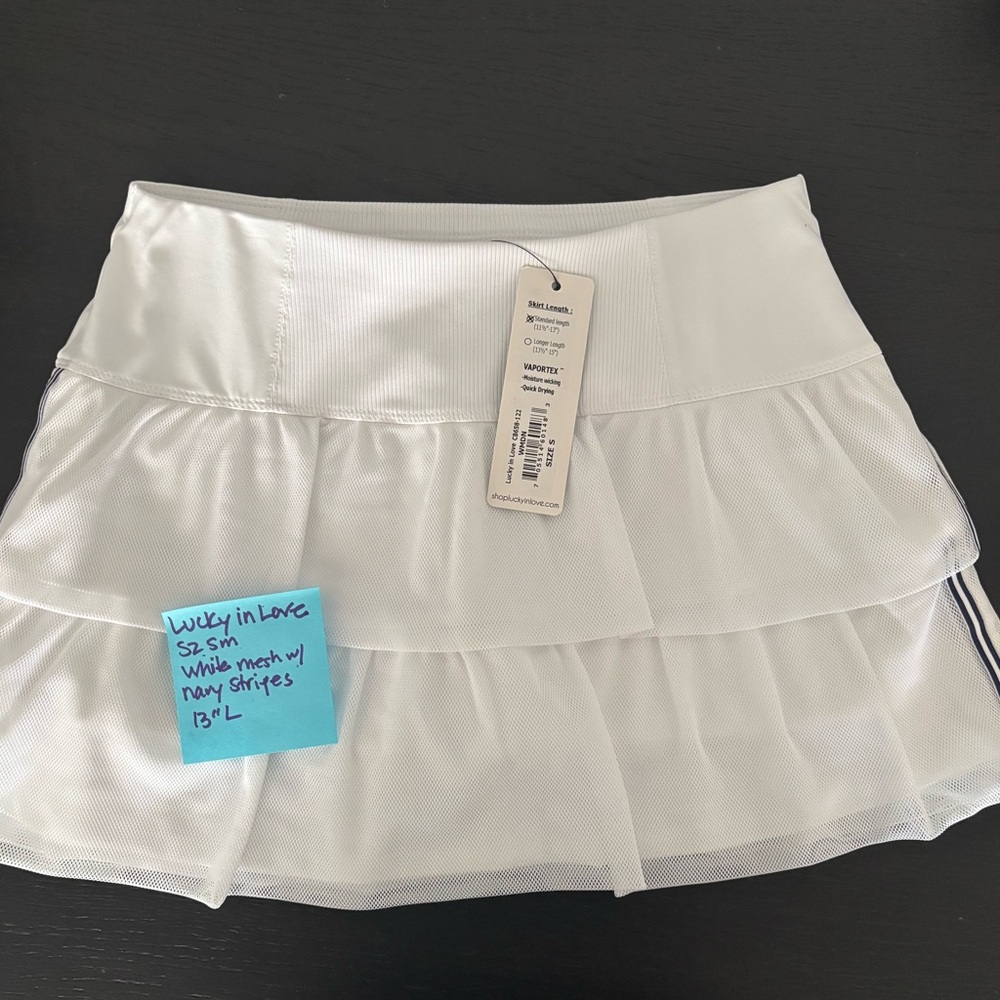 Lucky in love white mesh athletic skirt